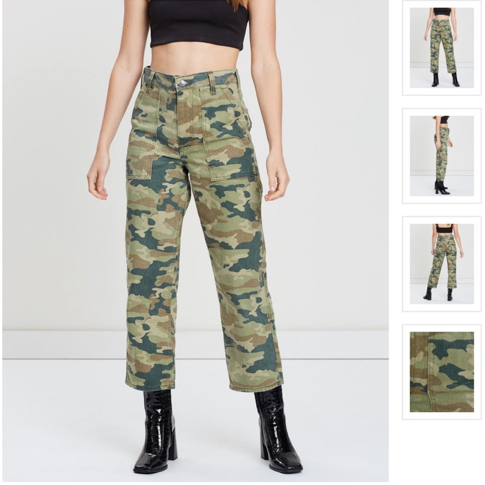 Free People NWT Remy Camo Cropped Pants